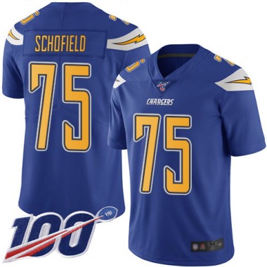 Los Angeles Chargers NFL Football Michael Schofield Electric Blue Jersey Men Limited 75 100th Season Rush Vapor Untouchable